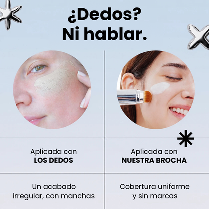 Base de maquillaje 2 en 1 con brocha integrada