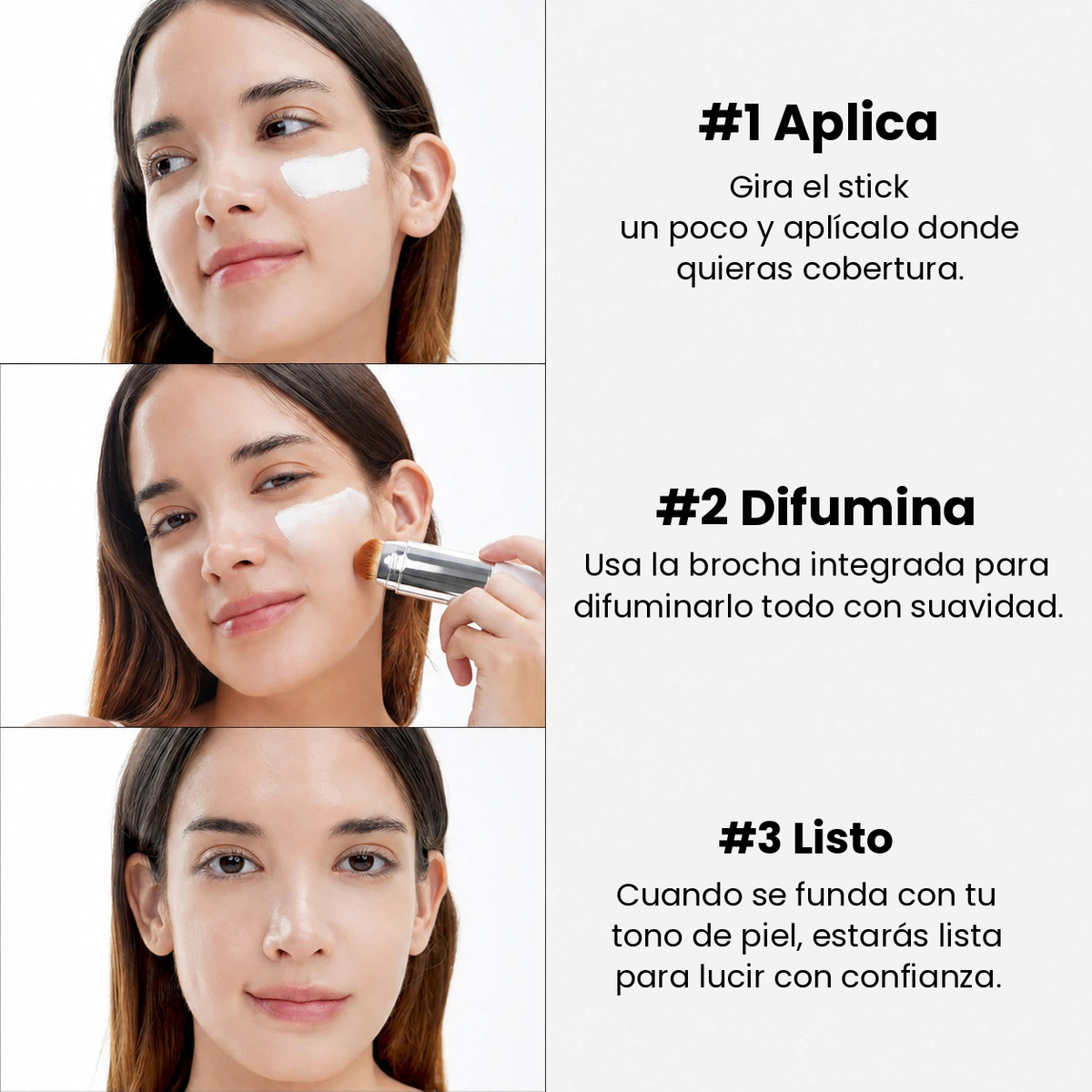 Base de maquillaje 2 en 1 con brocha integrada