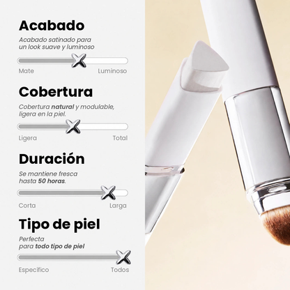 Base de maquillaje 2 en 1 con brocha integrada