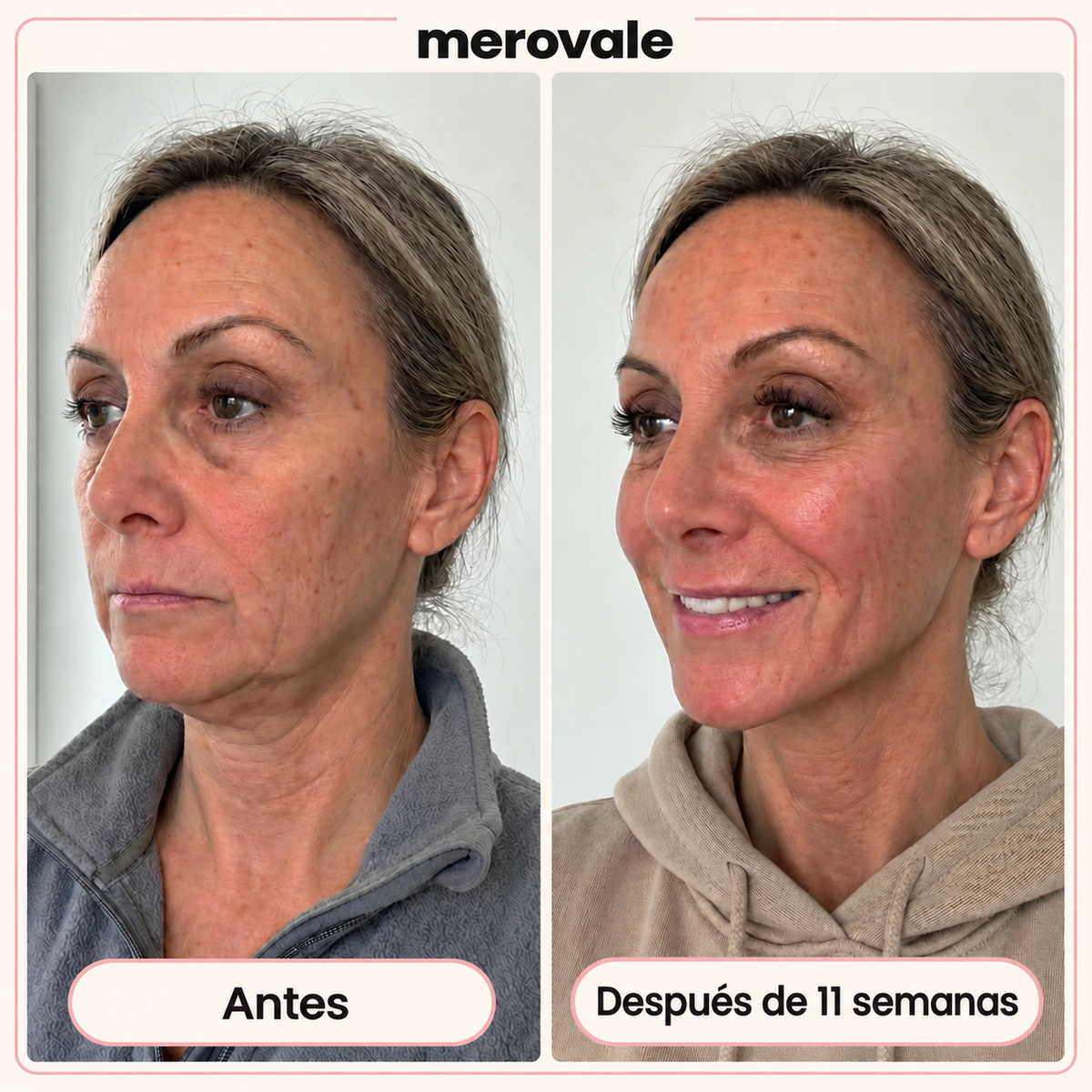 Merovale — Antes / después · 11 semanas.