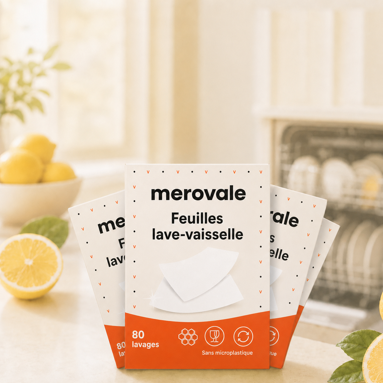Feuilles lave-vaisselle Merovale — vue principale
