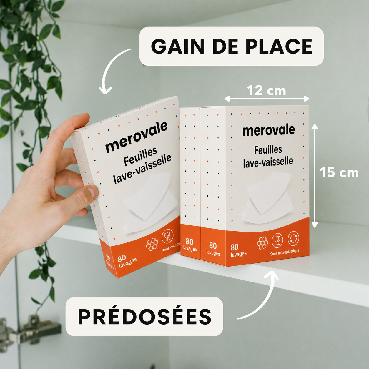 Feuilles lave-vaisselle Merovale — format compact et prédosé