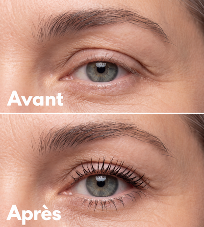 Comparaison avant et après application du mascara