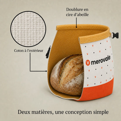 Sac à pain Merovale — coton et cire d’abeille