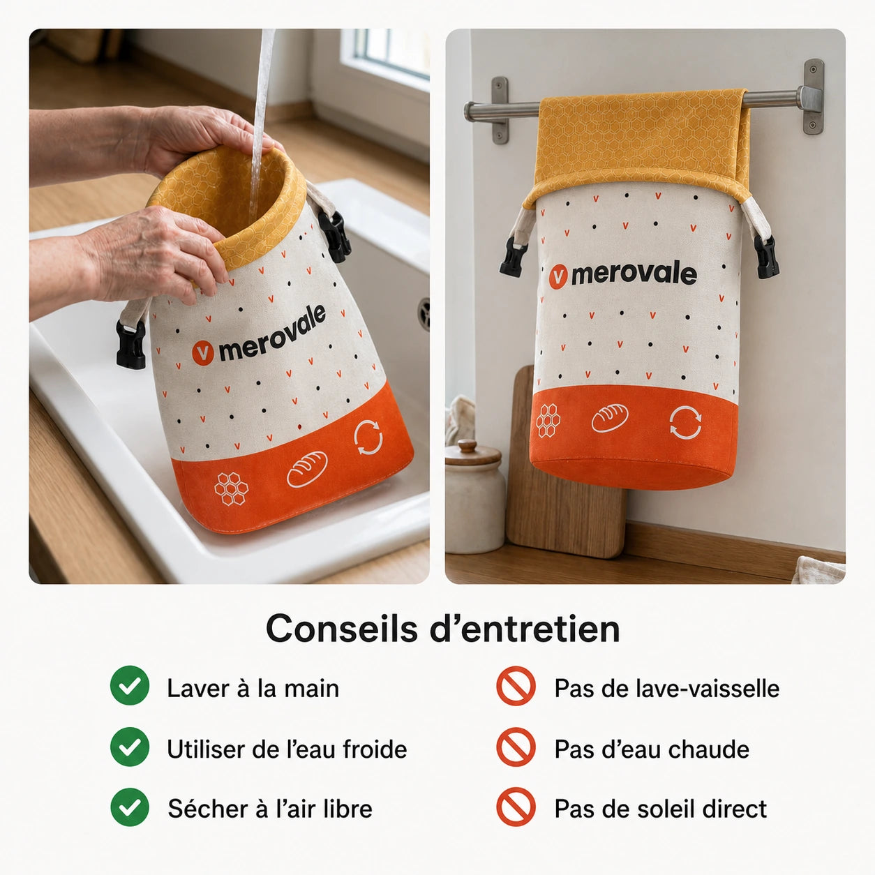 Sac à pain Merovale — conseils d’entretien