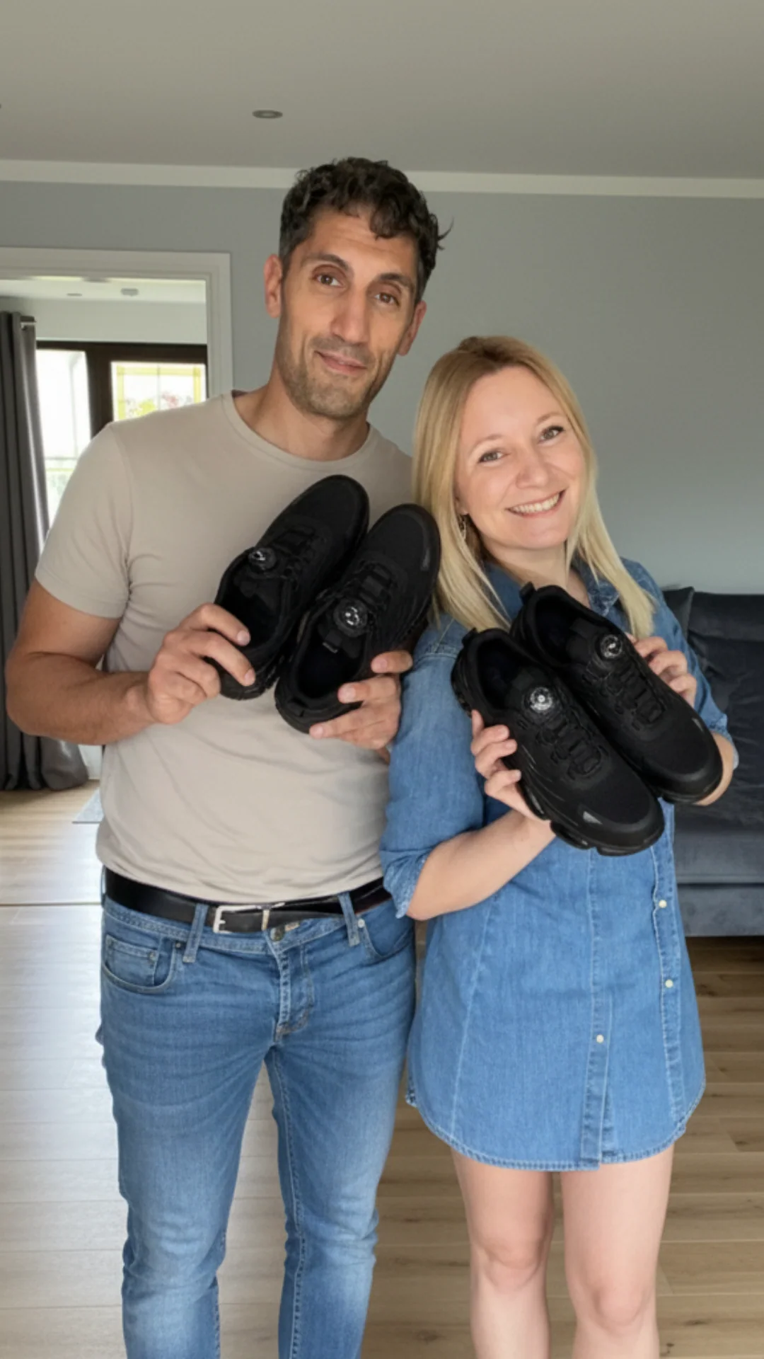 Deux personnes avec leurs chaussures BLITZ