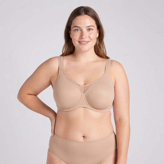 Sujetador Alma en beige, de frente